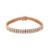 Haus Of Brilliance 14k Rose Gold 3.0 Cttw Lab Grown Diamond Two Row Milgrain 7" Inch Tennis Bracelet In Multi