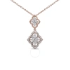 HAUS OF BRILLIANCE HAUS OF BRILLIANCE 14K ROSE GOLD 3/4 CTTW ROUND DIAMOND DOUBLE QUATREFOIL PENDANT 18" NECKLACE (H-I 