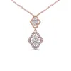 Haus Of Brilliance 14k Rose Gold 3/4 Cttw Round Diamond Double Quatrefoil Pendant 18" Necklace In Multi