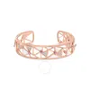 Haus Of Brilliance 14k Rose Gold 5/8 Cttw Diamond With Pink Tourmaline Open Cuff Bangle With White E In Pink