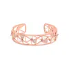 Haus Of Brilliance 14k Rose Gold 5/8 Cttw Diamond With Pink Tourmaline Open Cuff Bangle With White Enamel In Multi