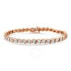 HAUS OF BRILLIANCE HAUS OF BRILLIANCE 14K ROSE GOLD PLATED .925 STERLING SILVER 1/4 CTTW DIAMOND ROUND "S" LINK TENNIS 