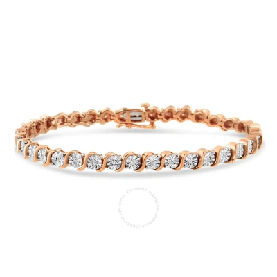 Haus Of Brilliance 14k Rose Gold Plated .925 Sterling Silver 1/4 Cttw Diamond Round "s" Link Tennis In Pink
