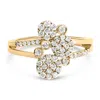 Haus Of Brilliance 14k Rose Gold Plated .925 Sterling Silver 1/2 Cttw Diamond Scatter Composite Bypass Ring In Yellow