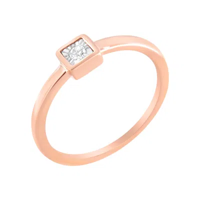 Haus Of Brilliance 14k Rose Gold Plated .925 Sterling Silver 1/20 Cttw Miracle Set Diamond Promise Ring In Multi