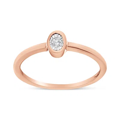 Haus Of Brilliance 14k Rose Gold Plated .925 Sterling Silver 1/20 Cttw Miracle Set Diamond Ring In Multi
