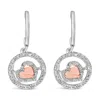Haus Of Brilliance 14k Rose Gold Plated .925 Sterling Silver 1/5 Cttw Diamond Circle And Heart Drop Earrings In Multi
