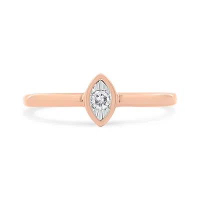 Haus Of Brilliance 14k Rose Gold Plated .925 Sterling Silver Miracle Set Diamond Accent Pear Shape Promise Ring In Multi