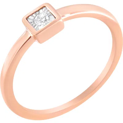 Haus Of Brilliance 14k Rose Gold Plated .925 Sterling Silver 1/20 Cttw Miracle Set Diamond Promise Ring In Multi