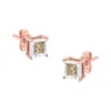 Haus Of Brilliance 14k Rose Gold Plated Two-tone .925 Sterling Silver 1/2 Cttw Princess-cut Square Diamond Solitaire Mi In Multi