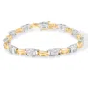 Haus Of Brilliance 14k Two-tone Gold 1.00 Cttw Princess-cut Diamond Chain Link 7" Bracelet In Multi