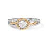 Haus Of Brilliance 14k Two-toned Gold Diamond 3/8 Cttw Diamond Split Shank And Beaded Halo Engagement Ring In Multi