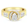 Haus Of Brilliance 14k Two-toned Gold Round, Baguette And Princess Cut Diamond Ring In Multi