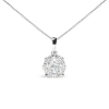 Haus Of Brilliance 14k White 1.00 Cttw Lab Grown Diamond Cluster Pendant Necklace In Gray