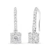Haus Of Brilliance 14k White 1/2 Cttw Round Diamond Halo Dangle Hook Earring - In White