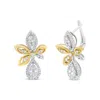 Haus Of Brilliance 14k White And Yellow Gold 1.00 Cttw Round Pave-set Diamond Teardrop And Marquise Shape Drop Dangle E In Multi