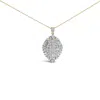Haus Of Brilliance 14k White And Yellow Gold 2.00 Cttw Diamond Cluster Pear Shaped Pendant Necklace -20" Inches In Silver
