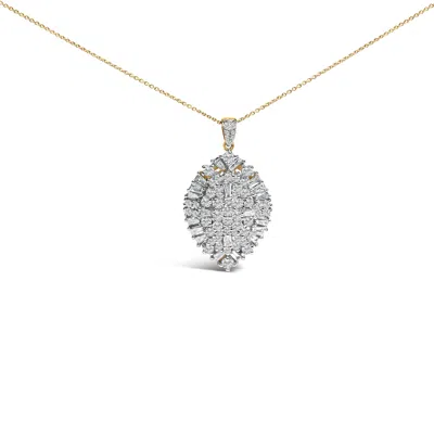 Haus Of Brilliance 14k White And Yellow Gold 2.00 Cttw Diamond Cluster Pear Shaped Pendant Necklace -20" Inches In Silver