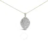 Haus Of Brilliance 14k White And Yellow Gold 2.00 Cttw Diamond Cluster Pear Shaped Pendant Necklace- In Multi
