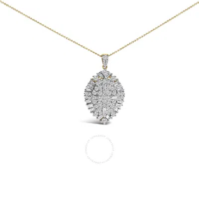 Haus Of Brilliance 14k White And Yellow Gold 2.00 Cttw Diamond Cluster Pear Shaped Pendant Necklace- In Multi