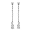 Haus Of Brilliance 14k White Gold 1 1/2 Cttw Baguette Diamond Composite Mosaic 2" Inch Drop Earrings In White