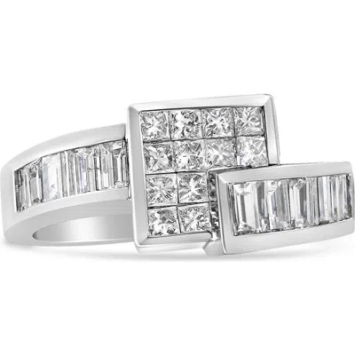 Haus Of Brilliance 14k White Gold 1 1/2 Cttw Diamond Geometric Bypass Ring Band