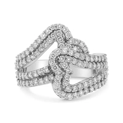Haus Of Brilliance 14k White Gold 1 1/2 Cttw Diamond Open Double Heart Bypass Ring Band