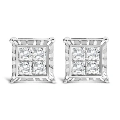 Haus Of Brilliance 14k White Gold 1 1/2 Cttw Diamond Stud Earrings In Metallic