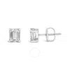 Haus Of Brilliance 14k White Gold 1 1/2 Cttw Emerald Cut Lab-grown Diamond Solitaire Stud Earrings In White