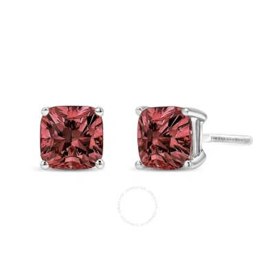 Haus Of Brilliance 14k White Gold 1 1/2 Cttw Lab Grown Pink Cushion 4-prong Set Classic Diamond Soli