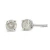 Haus Of Brilliance 14k White Gold 1 1/2 Cttw Lab Grown Pink Cushion 4-prong Set Classic Diamond Solitaire Stud Earrings In White