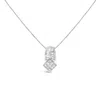 Haus Of Brilliance 14k White Gold 1 1/2 Cttw Princess And Baguette Cut Diamond Multi-shape Pendant Necklace In White