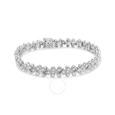 Haus Of Brilliance 14k White Gold 1 1/2 Cttw Round Diamond Floral Clover-shaped Link Bracelet (h-i C