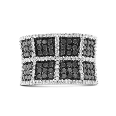 Haus Of Brilliance 14k White Gold 1 1/2 Cttw White And Treated Black Diamond Cocktail Ring