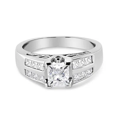 Haus Of Brilliance 14k White Gold 1 1/4 Cttw Princess Cut Diamond Channel Set Engagement Ring