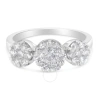HAUS OF BRILLIANCE HAUS OF BRILLIANCE 14K WHITE GOLD 1 1/4CT TDW DIAMOND FLORAL CLUSTER RING (H-I