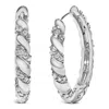 Haus Of Brilliance 14k White Gold 1 1/5 Cttw Lab Grown Diamond Swirl Design 1" Inch Hoop Earrings In White