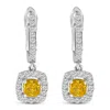 Haus Of Brilliance 14k White Gold 1 1/5 Cttw Yellow Lab Grown Diamond Halo Drop And Dangle Earrings