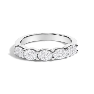 Haus Of Brilliance 14k White Gold 1 .25 Cttw Lcd 5 Stone Oval Ring In Metallic
