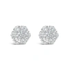 Haus Of Brilliance 14k White Gold 1 3/4 Ct Lab Grown Diamond Floral Cluster Composite Stud Earring In Gray