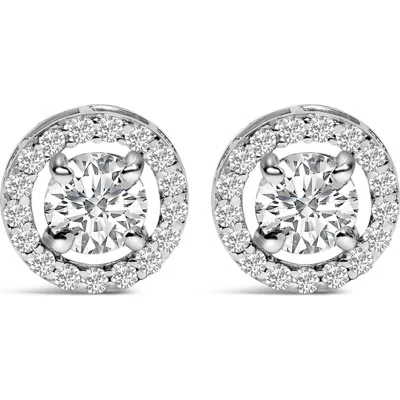 Haus Of Brilliance Men's 14k White Gold 1 3/4 Cttw Lab Grown Diamond Halo Cufflink