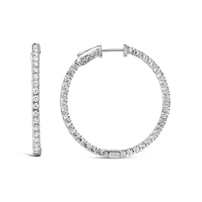 Haus Of Brilliance 14k White Gold 1 3/4 Cttw Lab Grown Diamond Inside Out Hoop Earrings