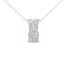 Haus Of Brilliance 14k White Gold 1 5/8 Cttw Princess And Baguette Cut Diamond Heart Ribbon Pendant Necklace In White