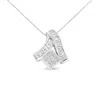 Haus Of Brilliance 14k White Gold 1 7/8 Cttw Princess And Baguette Cut Mixed Geometry Diamond Pendant Necklace In White