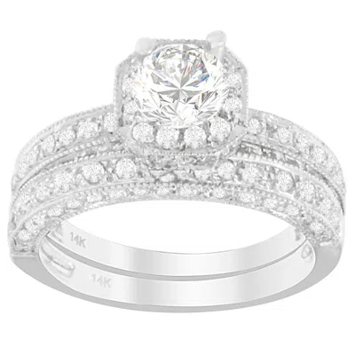 Haus Of Brilliance 14k White Gold 1 Ct. Tdw Round Cut Diamond Ring In Silver