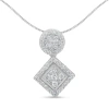 Haus Of Brilliance 14k White Gold 1 Cttw Diamond Pendant Necklace In Gray