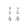 Haus Of Brilliance 14k White Gold 1 Cttw Princess Cut Diamond Earrings In Metallic