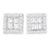 Haus Of Brilliance 14k White Gold 1 Cttw Round And Baguette Diamond Stud Earrings In White