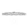 Haus Of Brilliance 14k White Gold 1.0 Cttw Invisible Set Princess Diamond Alternating Link Tennis Br In White