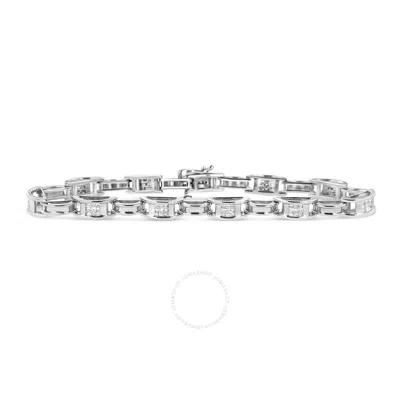 Haus Of Brilliance 14k White Gold 1.0 Cttw Invisible Set Princess Diamond Alternating Link Tennis Br